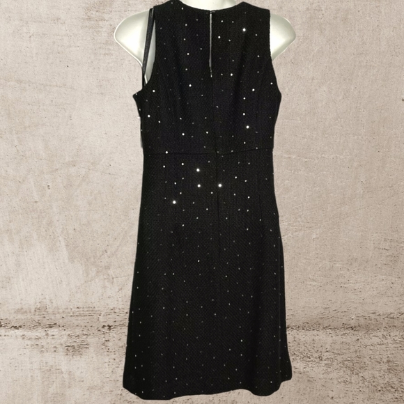 INC Black Tweed Vintage Glamour Sequin Embellished Wool Dress - Picture 6 of 9